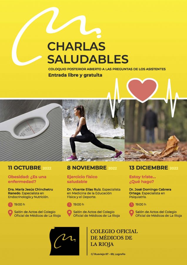 Cartel Charlas Saludables Colegio de Médicos de La Rioja